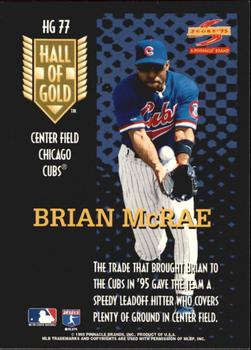 1995 Score - You Trade 'em Hall of Gold #HG77 Brian McRae Back