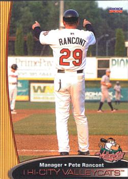 2008 Choice Tri-City ValleyCats #32 Pete Rancont Front