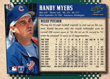 1995 Score - Platinum Team Sets #11 Randy Myers Back