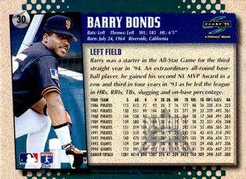 1995 Score - Platinum Team Sets #30 Barry Bonds Back