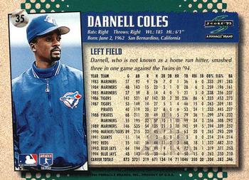 1995 Score - Platinum Team Sets #35 Darnell Coles Back