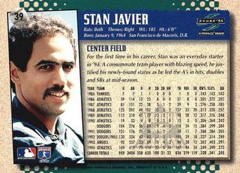 1995 Score - Platinum Team Sets #39 Stan Javier Back