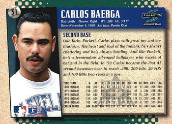 1995 Score - Platinum Team Sets #51 Carlos Baerga Back