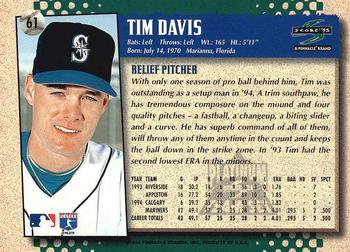 1995 Score - Platinum Team Sets #61 Tim Davis Back