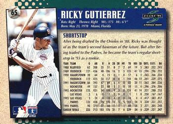 1995 Score - Platinum Team Sets #65 Ricky Gutierrez Back