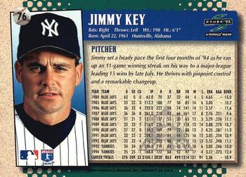 1995 Score - Platinum Team Sets #76 Jimmy Key Back