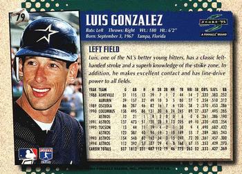 1995 Score - Platinum Team Sets #79 Luis Gonzalez Back