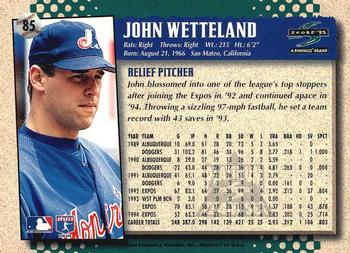 1995 Score - Platinum Team Sets #85 John Wetteland Back