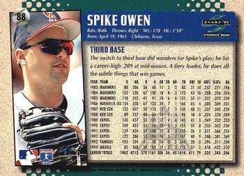 1995 Score - Platinum Team Sets #88 Spike Owen Back