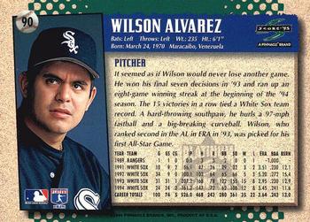 1995 Score - Platinum Team Sets #90 Wilson Alvarez Back