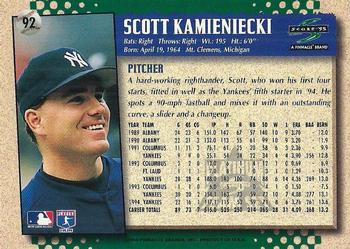 1995 Score - Platinum Team Sets #92 Scott Kamieniecki Back