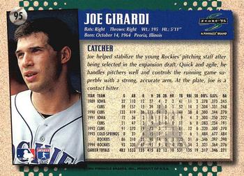 1995 Score - Platinum Team Sets #95 Joe Girardi Back