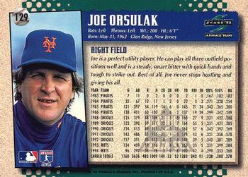 1995 Score - Platinum Team Sets #129 Joe Orsulak Back