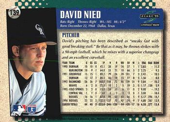 1995 Score - Platinum Team Sets #139 David Nied Back