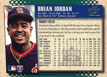 1995 Score - Platinum Team Sets #143 Brian Jordan Back