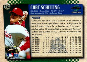 1995 Score - Platinum Team Sets #163 Curt Schilling Back