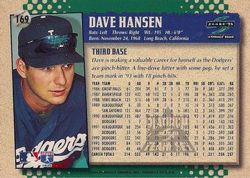 1995 Score - Platinum Team Sets #169 Dave Hansen Back