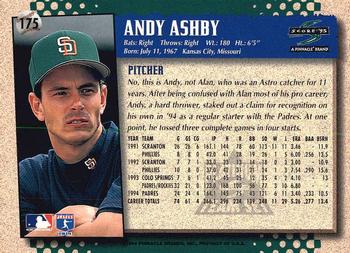1995 Score - Platinum Team Sets #175 Andy Ashby Back