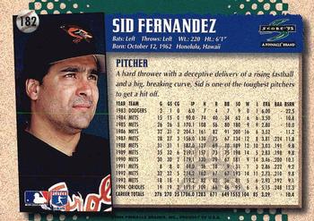 1995 Score - Platinum Team Sets #182 Sid Fernandez Back