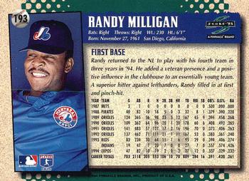 1995 Score - Platinum Team Sets #193 Randy Milligan Back