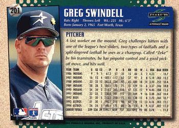 1995 Score - Platinum Team Sets #201 Greg Swindell Back