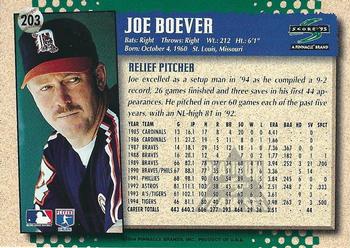 1995 Score - Platinum Team Sets #203 Joe Boever Back