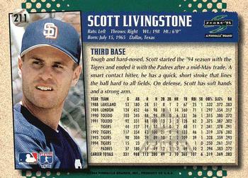 1995 Score - Platinum Team Sets #211 Scott Livingstone Back