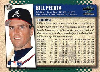 1995 Score - Platinum Team Sets #215 Bill Pecota Back