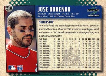 1995 Score - Platinum Team Sets #218 Jose Oquendo Back