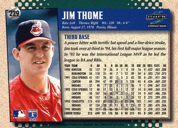 1995 Score - Platinum Team Sets #229 Jim Thome Back