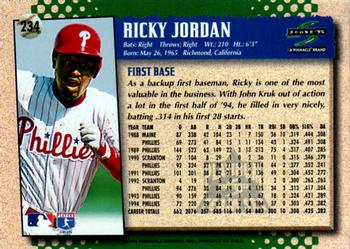 1995 Score - Platinum Team Sets #234 Ricky Jordan Back