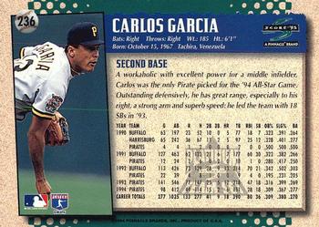 1995 Score - Platinum Team Sets #236 Carlos Garcia Back