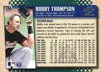 1995 Score - Platinum Team Sets #243 Robby Thompson Back