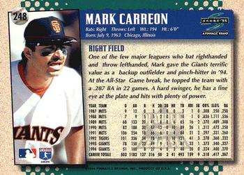 1995 Score - Platinum Team Sets #248 Mark Carreon Back