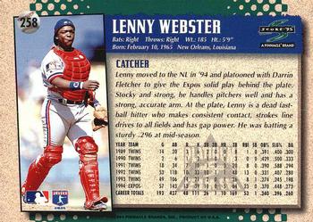 1995 Score - Platinum Team Sets #258 Lenny Webster Back