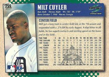1995 Score - Platinum Team Sets #259 Milt Cuyler Back