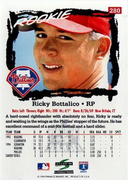 1995 Score - Platinum Team Sets #280 Ricky Bottalico Back
