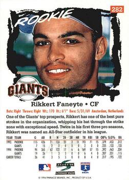 1995 Score - Platinum Team Sets #282 Rikkert Faneyte Back
