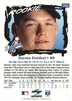 1995 Score - Platinum Team Sets #300 Darren Dreifort Back