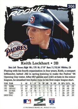 1995 Score - Platinum Team Sets #306 Keith Lockhart Back