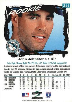 1995 Score - Platinum Team Sets #311 John Johnstone Back