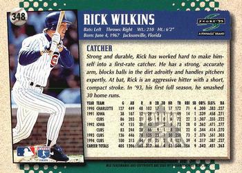 1995 Score - Platinum Team Sets #348 Rick Wilkins Back