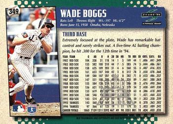1995 Score - Platinum Team Sets #349 Wade Boggs Back