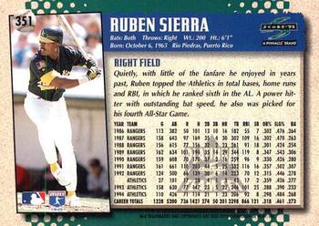 1995 Score - Platinum Team Sets #351 Ruben Sierra Back