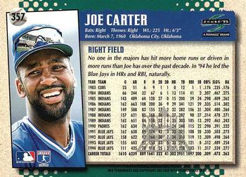1995 Score - Platinum Team Sets #357 Joe Carter Back