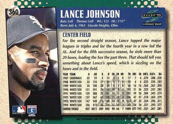 1995 Score - Platinum Team Sets #360 Lance Johnson Back