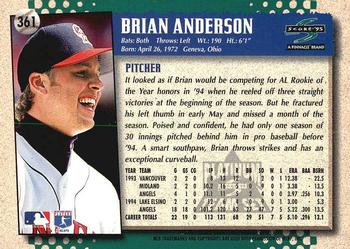 1995 Score - Platinum Team Sets #361 Brian Anderson Back