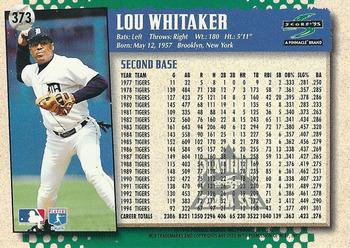 1995 Score - Platinum Team Sets #373 Lou Whitaker Back