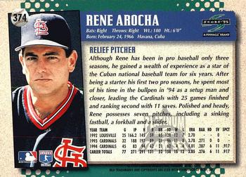 1995 Score - Platinum Team Sets #374 Rene Arocha Back
