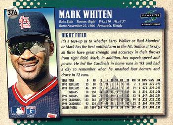 1995 Score - Platinum Team Sets #376 Mark Whiten Back